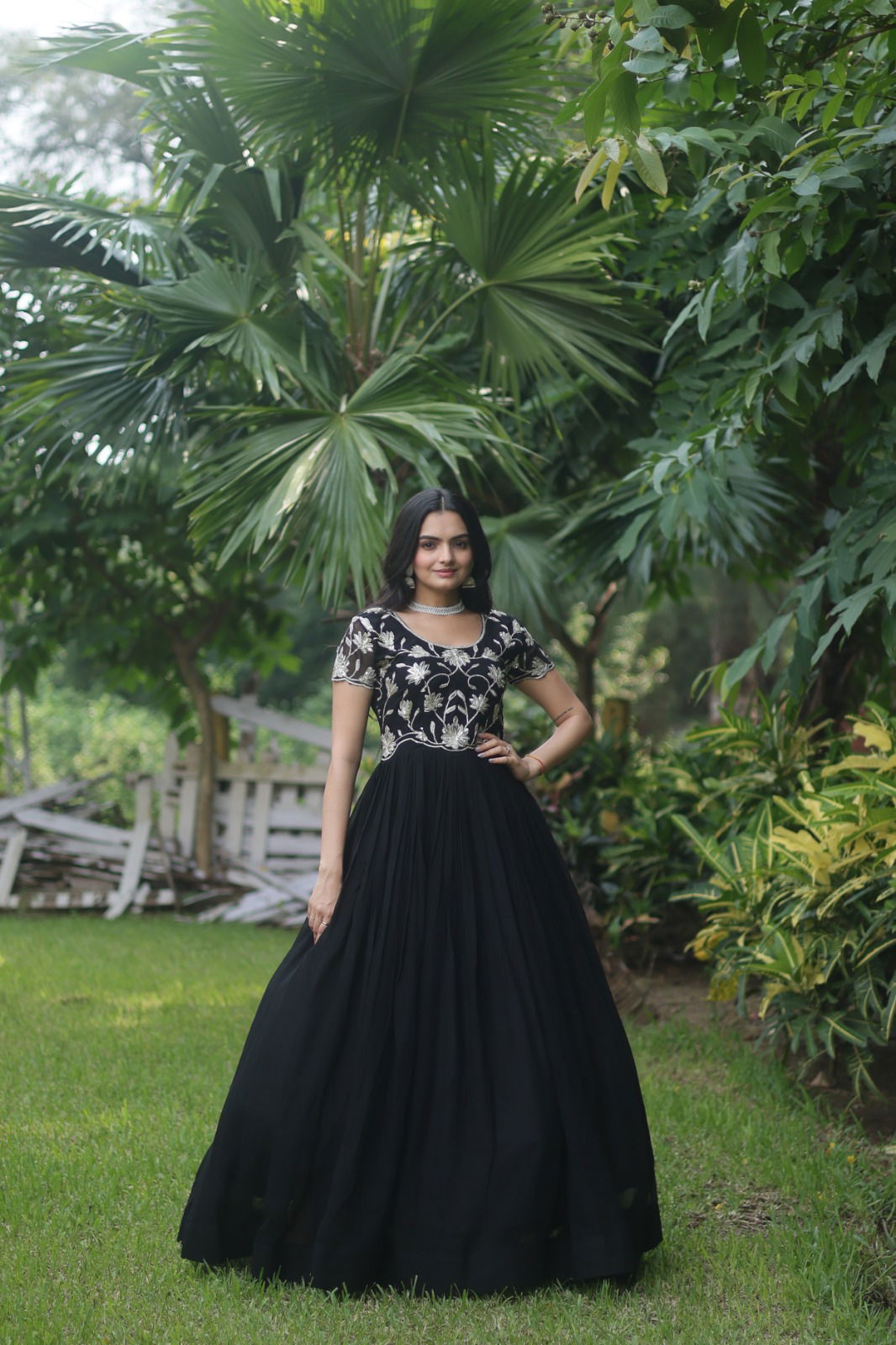 KA 1065 Faux Blooming Wedding Wear Gown Catalog